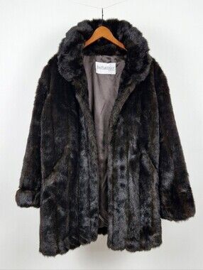 The Fur Vault At Macy Mid Length Women's Brown Fur Trench Coat Jacket